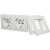 ICY BOX Presa con Attacco USB, 2 Porte USB-C e 2 Porte USB-A (Set per 1 Doppia Presa o 2 Prese Singole), 2 Prese da Parete, IB-MPS4200W-PD