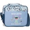 Disney Joumma Stitch Keep Going Borsa a Tracolla Portavivande Termica Blu 23x20x9 cm Poliestere