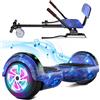 SISIGAD Hoverboard 6.5 inch with Hoverkart for children, self-balancing Eclectic Scooter easy to control, non-slip, LED lights, Bluetooth speaker