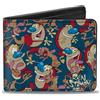 Buckle-Down Ren and Stimpy Buckle-Down PU Bifold - Ren Stimpy Multi-Pose Collage Blue Double Folding Portafoglio, Multicolore, 4.0 x 3.5 US