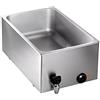 SARO BMH 160 - Bagnomaria per contenitori GN, con rubinetto di scarico, per 1/1, 2 1/2 o 3 1/3, in acciaio inox, per GN fino a 150 mm di profondità, regolazione della temperatura fino a 100 °C