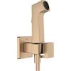 hansgrohe Doccetta bidette E con 1 tipo di getto a risparmio idrico (EcoSmart), incl. valvola d'arresto, supporto doccia e flessibile doccia 1,25 m, per acqua calda, bronzo spazzolato, 29233140