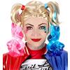 W WIDMANN MILANO Party Fashion - Parrucca Cattivo malvagio | Capelli sintetici biondi con trecce colorate, accessori per costumi da bambola assassina per Halloween e Carnevale