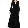 YUMI KIM Abito Lungo Starlight Stripe Giselle NERO #DR3502M Taglia Small NWT