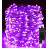 Erwawee Luci di Natale 50M 500 LED, Catena Luminosa Filo di Rame Viola, Impermeabile Luc