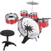 giocoscuolaregalo Batteria Musicale per Bambini con Sgabello Batteria Bambini Strumenti Musicali