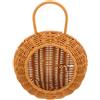 Cesto da parete in finto rattan, fioriera semicircolare intrecciata