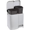 Tontarelli Patty 2 Aurora Pattumiera Differenziata a Pedale 21L 13+8 Grigio