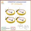 Batteria CR2032 4x pila bottone al litio cr 2032 orizzontale 3V 210mah a saldare