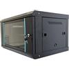 ARMADIO RACK 6U 6 UNITA' DA PARETE MURO PER CON SPORTELLO IN VETRO + CHIAVE new