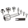FERVI C050/2 Set Contropunta Girevole Tornio CM2 MT2 + 7 Cuspidi Intercambiabili