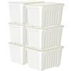 Cetomo 80L*6 Scatole di Stoccaggio con Coperchi, Contenitori in Plastica con Ruo