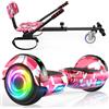 SISIGAD SISISIGAD Hoverboard Go Kart Combo, Hoverboard con sedile, 6.5 inch Self Balancing Scooter con luci LED Bluetooth, Go Karts Hover Board for Kids