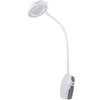 PURElite Clip-on LED Magnifier - 3x Magnification, Rechargeable Flexible LED Table Light, Adjustable Neck & Clamp Included, Natural Daylight Bulbs for Reading, Needlework, Sewing, Crafting - White