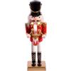 Ciao- Schiaccianoci Natale Soldatino con tamburo (38cm) in legno e tessuto, rosso/nero