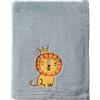 CREVENT 75cmX100cm, piccola coperta soffice e calda, per bambini e culla, passeggino (leone grigio)