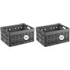 SUNWARE perfectly organised Sunware Square Cassetta Pieghevole in Plastica 32L - 49x36x24.5cm - Contenitore Multifunzione Robusto - Folding Crate (Confezione da 2)