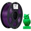 Zi-Rui Filamento per stampante 3D PETG, viola scintillante, Glow Brillante nel verde scuro, 1,75 mm, 2,2 libbre (2.2lbs / 1 kg)/bobina