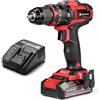Einhell Trapano avvitatore percussione a batteria TE-CD 18/44 Li-i (1x2.Ah) | PXC | 18 V | 44 Nm | Funzione di avvitatura a percussione | Mandrino per metallo da 13 mm | 2 vel. | batteria 2,5 Ah