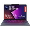 Lenovo Yoga Slim 7i Ultra Aura Edition Copilot+ PC Notebook 14 2.8K OLED Touch, Intel Core Ultra 7 355, 32GB RAM, 1TB SSD, WiFi 7, Windows 11, per Lavoro, Studio e Creatività - Caricatore non incluso
