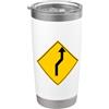 3EPL Mountain Pass & Drift Apparel Reverse Turn Sharp Z Curves Ahead Segnale di avvertimento Grafico Bicchiere termico in acciaio inox doppia parete