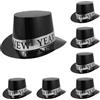 6 pezzi Felice Anno Nuovo Cappello a cilindro Capodanno Cappelli da festa