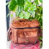 Fatto a mano Capra Marrone Pelle Haritage Borsa Fotocamera Messenger Classico Imbottito