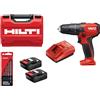 Hilti 2406819 Kit Avvitatore SF 2H-A12 + 2 batterie B 12/2.6 + caricatore C4/12-50 + Set di 6 punte HSS (foratura senza percussioni con avvitamento. Peso 0,87 kg. Include valigetta)