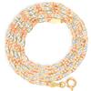 Nuragold Collana Valentino In Oro Giallo Rosa Bianco 10K Solid Thin 1.5mm 16"-24"