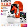 Generico Kit 3in1 Smartwatch M5 Ultra Auricolari Wireless TWS Mini Console Gioco Portable