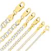 Nuragold 14K Oro Giallo Massiccio 2.5mm-6mm a Pavé D/C Marinaio Ancora Catena Bracciale