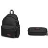 EASTPAK Padded Pak'r Zaino, 40 cm, 24 L, Nero & Oval Single Astuccio Portapenne,