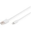 DIGITUS USB-A to Lightning MFI C89, 2M Data and Charging Cable, White, 5V, 2.4A