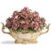 Capodimonte Centrotavola Rose Rosa in Ceramica Italiana Capodimonte Soprammobile Fioriera