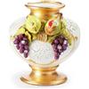 Capodimonte Vaso in Porcellana Capodimonte Bianco con Foglia Oro Swarovski Vasi Giara Frutti
