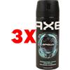 AXE 3 X AXE Deodorante Spray Apollo con Salvia e Legno di Cedro 150 ml
