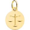 FMF Pendente Oro 18K 750 Mls. Oroscopo Bilancia Matizzato. 13MM.