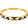 Anello Oro 18k 750 Mls Con 7 Zirconie E 6 Lapislazzuli Rf 305016 2,6 MM