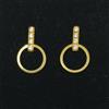 MR Orecchini In Oro 18K 750 MLS. Striscia Di Zirconie Con Un Anello Di 9,6 Mm.