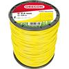 Oregon Filo da Taglio Quadrato Giallo per Decespugliatori e Tagliaerba, in Nylon Professionale, Adatto alla Maggior Parte dei Decespugliatori, 2.4 mm x 225 m (69-415-Y)