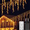 BESCOST Luci Natale da Esterno Cascata 400LED 10M con Telecomando Tenda Luminosa