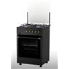 STAYLUX Cucina Staylux 4 Fuochi a Gas Forno elettrico 60x60 LF66GE-40F BLACK/BLACK