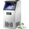 Macchina Ghiaccio Professionale 59kg 24h Acciaio Inox con Stoccaggio 10kg