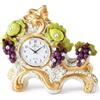 Capodimonte Orologio da tavolo mensola Porcellana Capodimonte frutti foglia d'oro Swarovski
