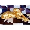 Capodimonte Scultura Tigre Capodimonte Statuina Ceramica Statua Oro Lucido Statuetta Felino
