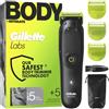 Gillette Labs i5 Body + Intimate Trimmer Men's with SkinFirst Technology - Intimate Shaver Man for Body & Intimate Area, Waterproof - Black/Green
