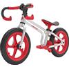 Chillafish CPFX01RED Fixie - Bilanciamento a cambio fisso con poggiapiedi integrato, freno a pedale e pneumatici Airless Rubberskin, rosso, 2-5 anni
