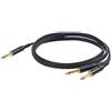 Proel Cavo audio professionale insert 2 Jack 6,3/1 Jack 6,3 stereo connettori Yongshen