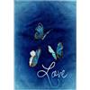 3dRose Love Style con Farfalla e Sfondo Blu, Poliestere/Cotone, Bianco, 38,1 x 55,9 cm