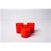 La Briantina Set 3 Lumini Votivi in Cera Bianca di Paraffina, Contenitore Rosso, h6xø5 cm, 3 Pezzi, Durata 20 Ore Circa, LUM06222A